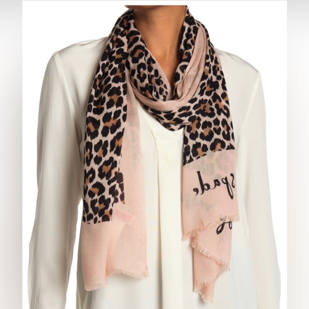 Kate Spade Leopard Print Oblong Scarf